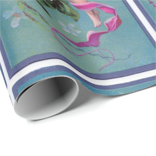 Sewing Flowers Fairy Wrapping Paper