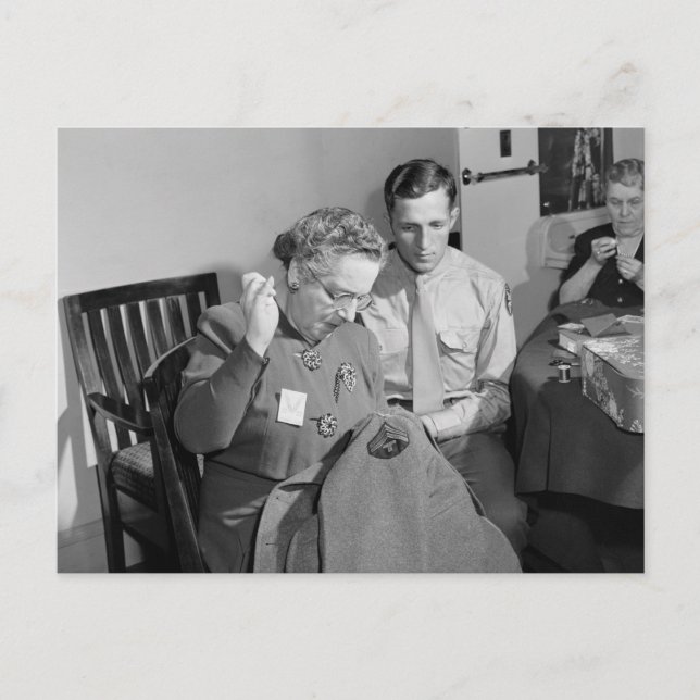 Sewing for the Cause, 1943 Postcard (Front)
