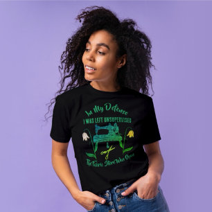 Sewing Funny Quote in Green-Sewing Machine T-Shirt