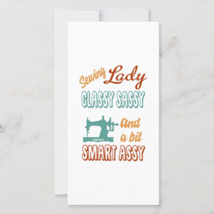 Sewing Gift   Sewing Lady Class Sassy Thank You Card