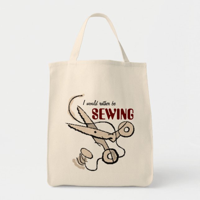 Sewing Grocery Tote Bag (Front)