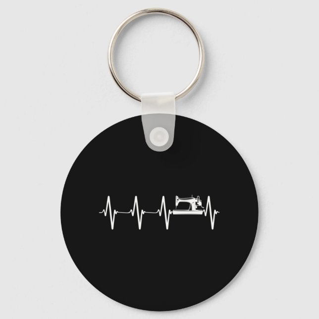 Sewing Heartbeat Sewing Lover Key Ring (Front)