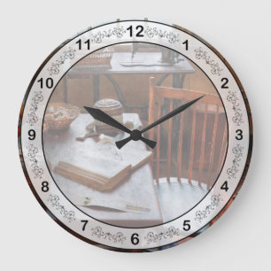 Sewing - I dream about the ocean Large Clock
