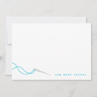 Sewing Illustrated Blue Grey Thank You