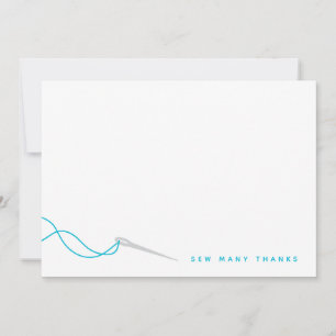 Sewing Illustrated Blue Grey Thank You