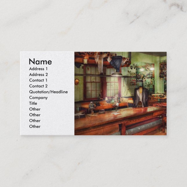 Sewing - Industrial - The sweat shop Business Card (Front)