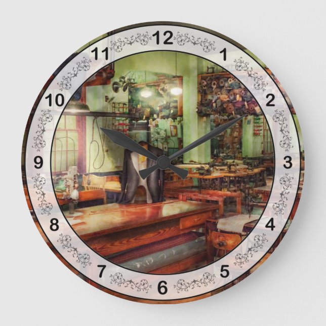 Sewing - Industrial - The sweat shop Large Clock (Front)