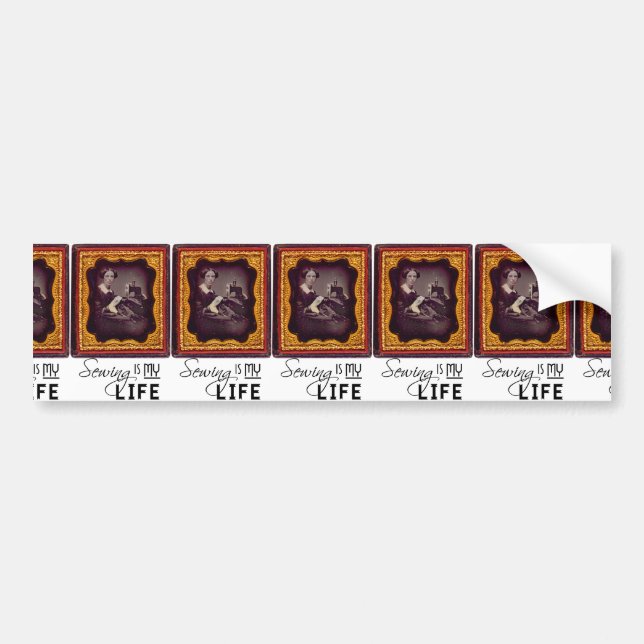 Sewing Is My Life Bumper Sticker (Front)