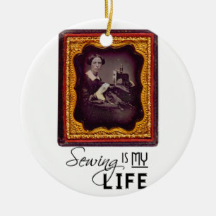 Sewing Is My Life Ceramic Tree Decoration