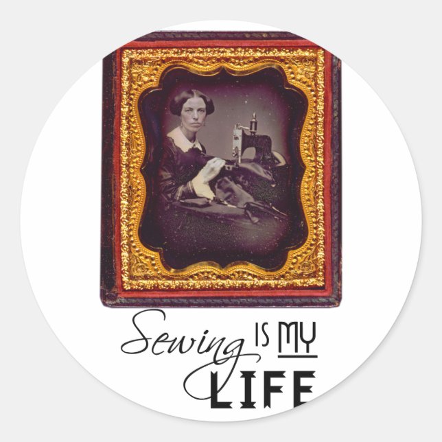 Sewing Is My Life Classic Round Sticker (Front)