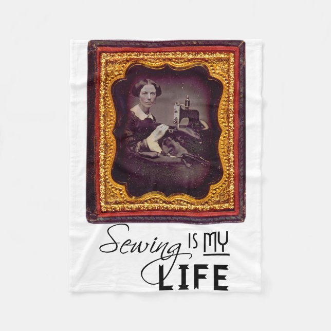 Sewing Is My Life Fleece Blanket (Front)