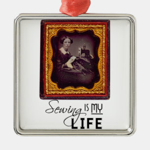 Sewing Is My Life Metal Ornament