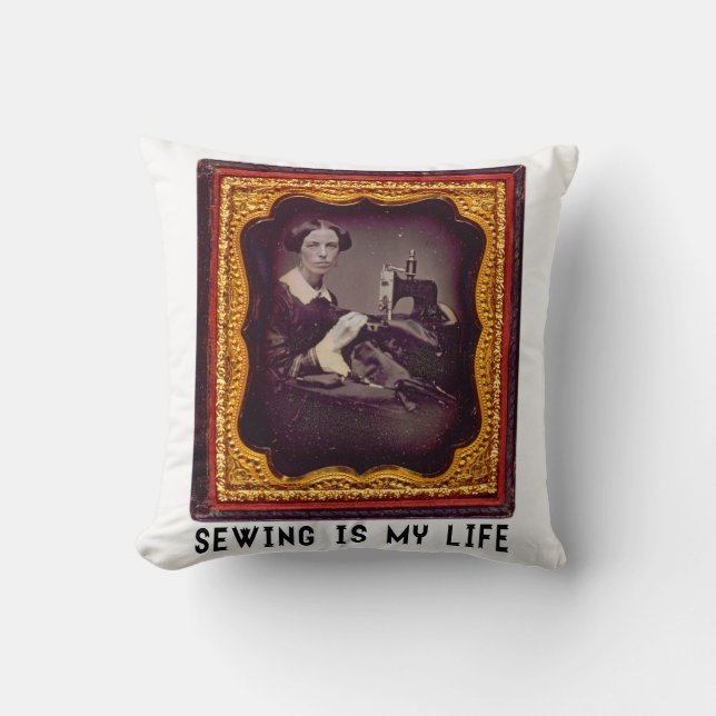 Sewing Is My Life Throw Pillow (Front)