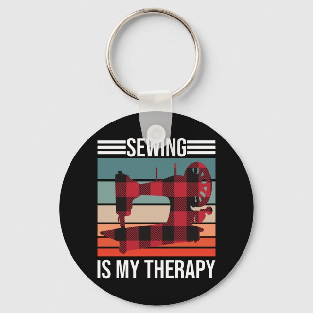 Sewing Is My Therapy Key Ring (Front)
