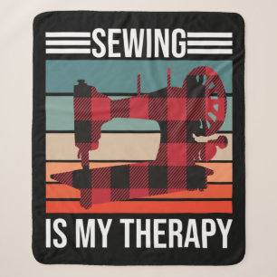 Sewing Is My Therapy Sherpa Blanket