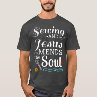 Sewing Jesus  Quilting Needle Christian T-Shirt