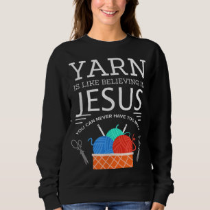 Sewing Jesus Quilting Yarn Needle Christian Sweatshirt
