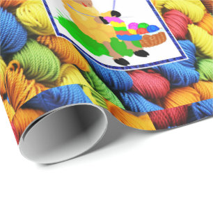 Sewing Knitting Sheep / Yarn Mothers Day Birthday Wrapping Paper