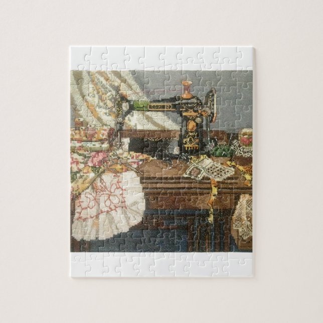 Sewing Machine and Dress Jigsaw Puzzle (Vertical)