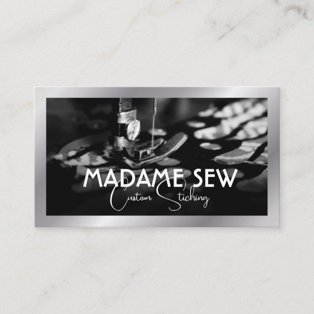 Sewing Machine and Fabric Business Card (Front)