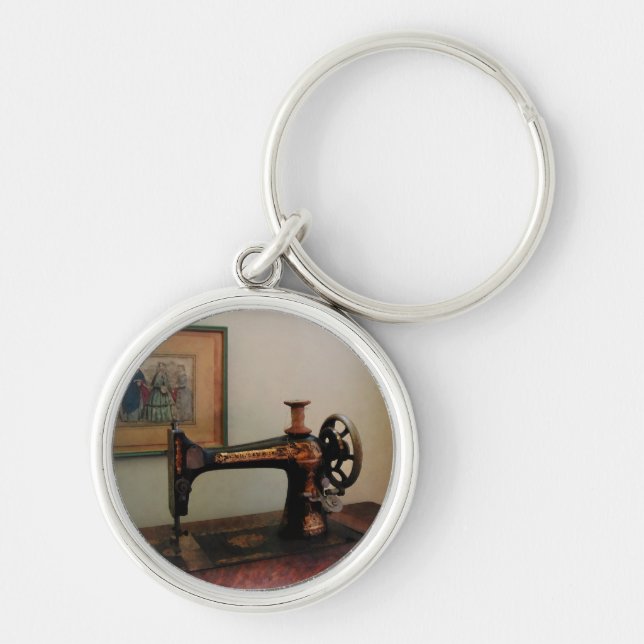 Sewing Machine and Lithograph Key Ring (Front)