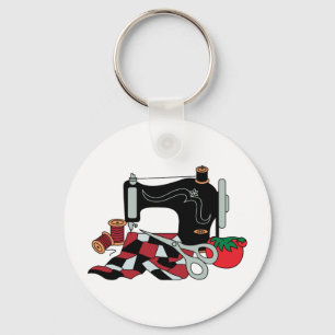 Sewing Machine and Quilt Key Ring
