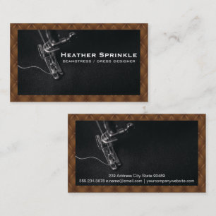 Sewing Machine   Brown Upholstered Padding  Business Card