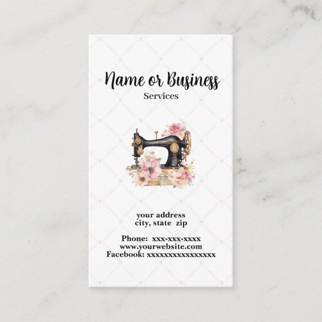 Sewing machine business card (Front)