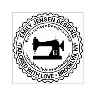 Sewing Machine Business Name Location URL Email S Self-inking Stamp