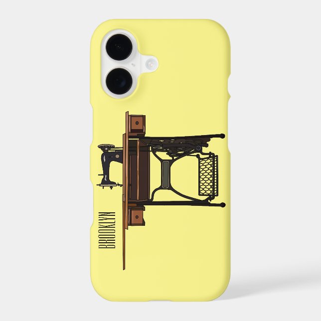 Sewing machine cartoon illustration  (Back)