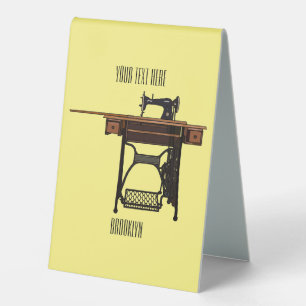 Sewing machine cartoon illustration