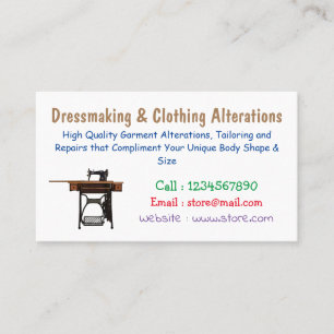 Sewing machine cartoon illustration business card