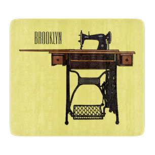 Sewing machine cartoon illustration cutting board