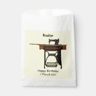 Sewing machine cartoon illustration favour bag