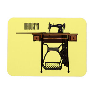 Sewing machine cartoon illustration  magnet