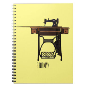 Sewing machine cartoon illustration notebook