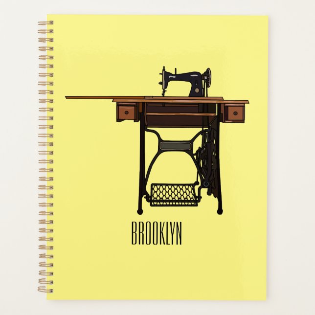 Sewing machine cartoon illustration  planner (Front)