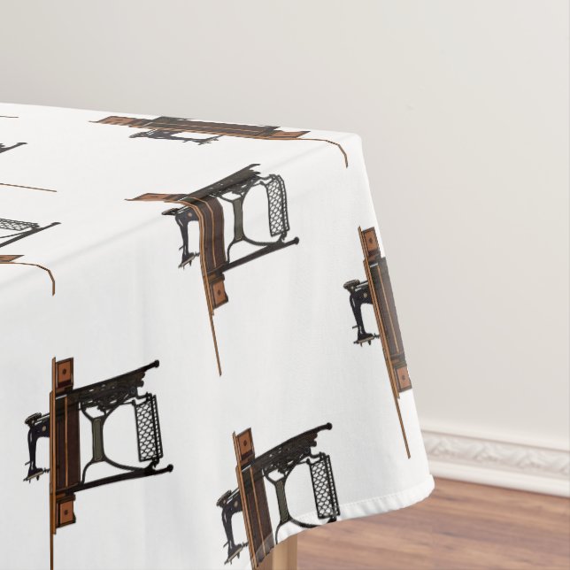 Sewing machine cartoon illustration  tablecloth (In Situ)