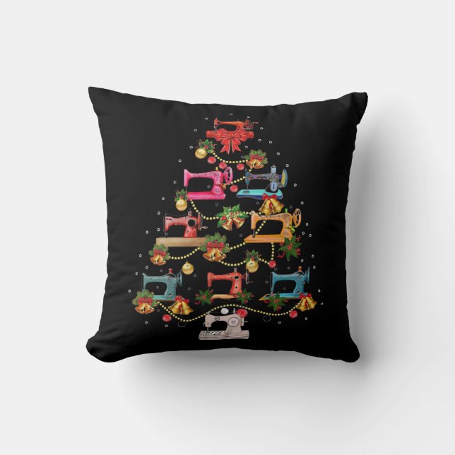 Sewing Machine Christmas Tree Cushion (Front)