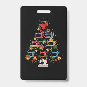 Sewing Machine Christmas Tree ID Badge