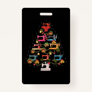 Sewing Machine Christmas Tree ID Badge