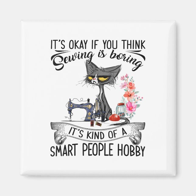 Sewing Machine Craft Quilting Sewer Cat Sewing  Magnet (Front)