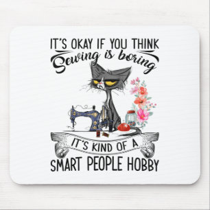Sewing Machine Craft Quilting Sewer Cat Sewing  Mouse Pad