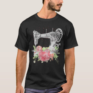 Sewing Machine Craft Quilting Sewer Flowers Sewing T-Shirt