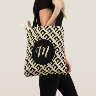 Sewing Machine Crafts w/ Initials Tote Bag