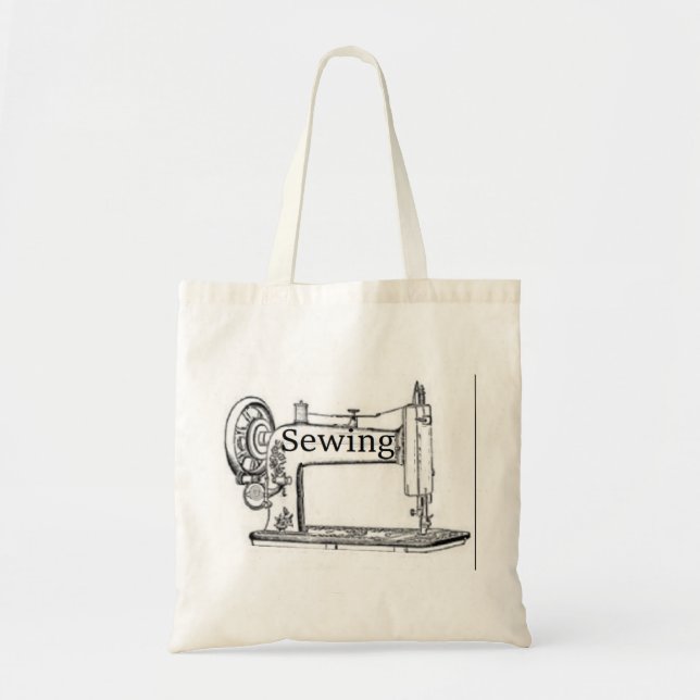 Sewing Machine Design Tote Bag (Front)