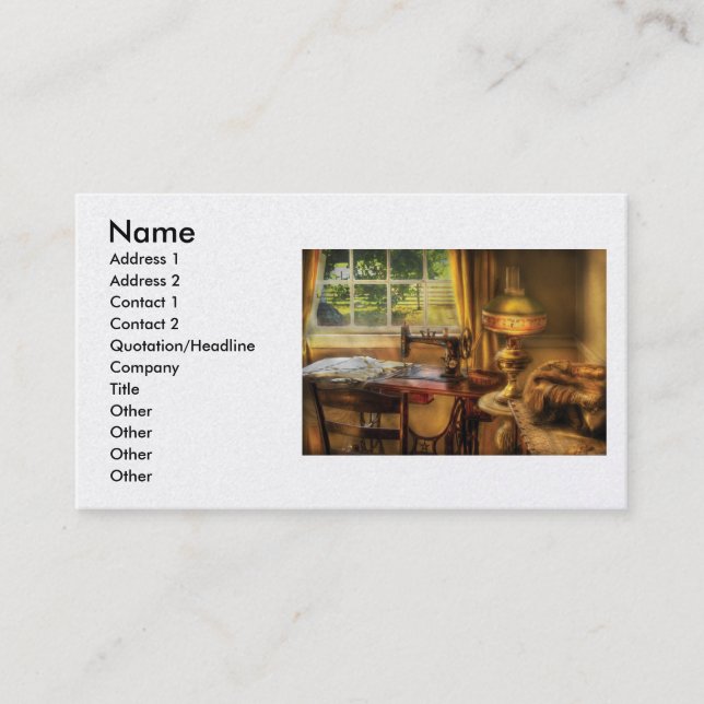 Sewing Machine  - Domestic Sewing Machine, Name... Business Card (Front)