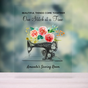 Sewing Machine Dressmaker Crafter Quote Acrylic Sign