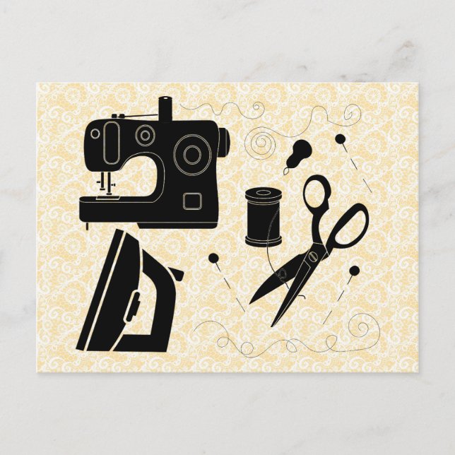 Sewing Machine Dressmaker Tailor Thread Postcard (Front)