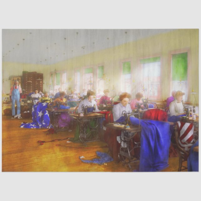 Sewing Machine - Flag - Freedom Fabric 1909 Tissue Paper (Front)